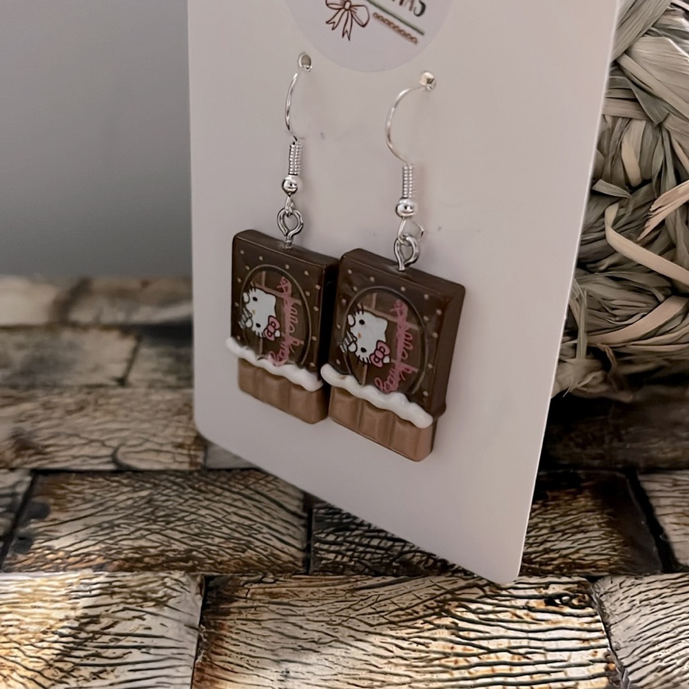 NWT HELLO KITTY Chocolate Earrings - Hypoallergenic - Picture 2 of 6